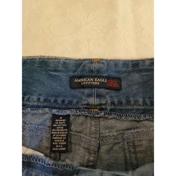 American Eagle Blue Denim Mini Skirt Size 4 AE Jeans Y2K High Waist - Picture 8 of 8